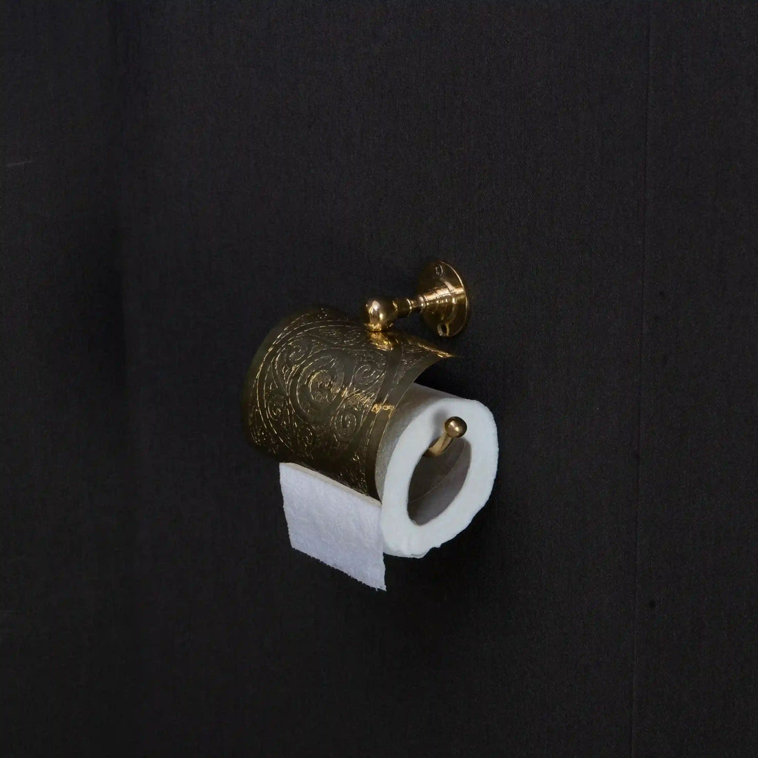 Engraved Brass Toilet Paper Holder – Wall Mounted, Unlacquered | Solid Brass