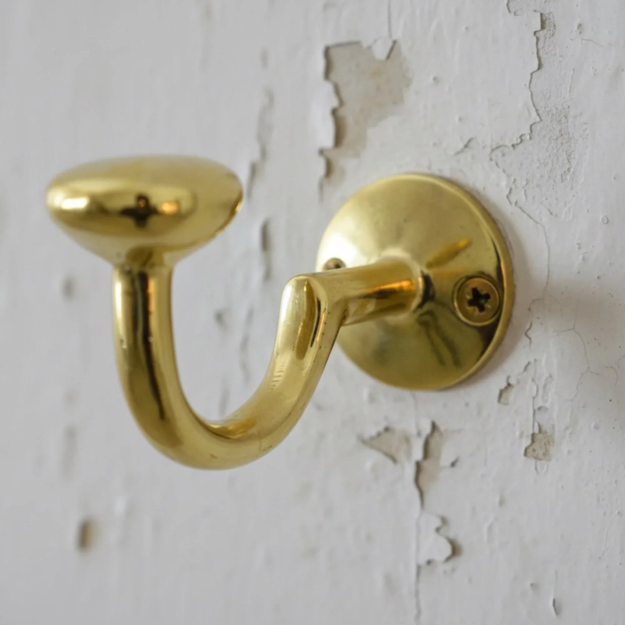 Set of 3 Unlacquered Solid Brass Wall Hooks – Vintage Coat & Towel Hook