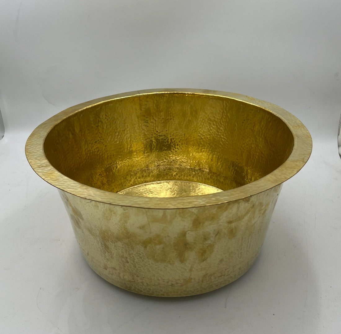 Hammered Brass Round Sink - The House Of Brass