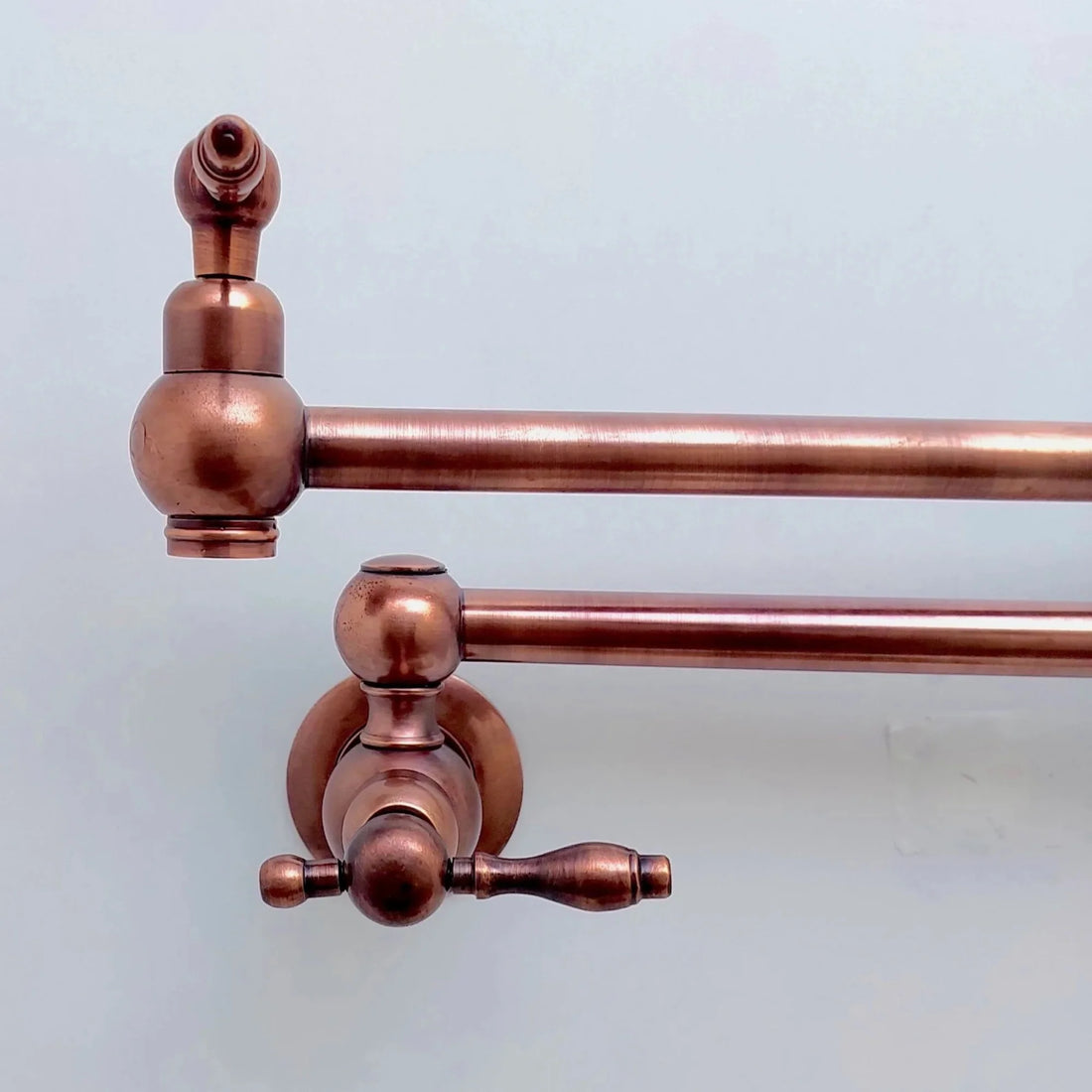 Antique Copper Pot Filler Faucet – Wall Mounted, Solid Brass, Handcrafted