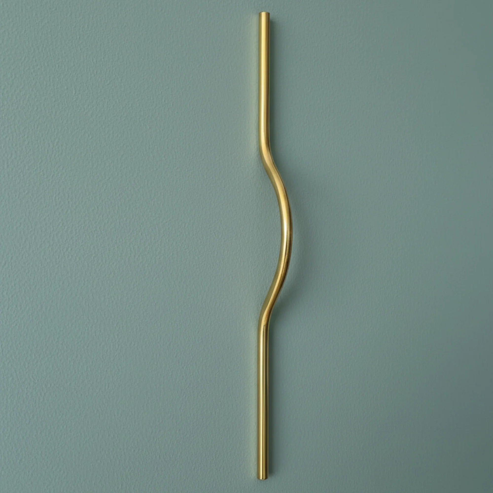 Unlacquered Brass Wavy Cabinet Pull – Squiggle Handle, 8" to 44"