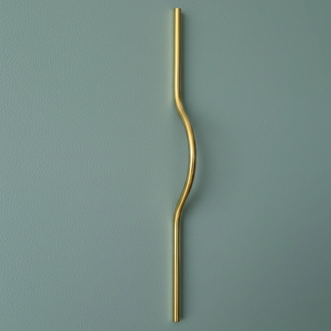Unlacquered Brass Wavy Cabinet Pull – Squiggle Handle, 8" to 44"
