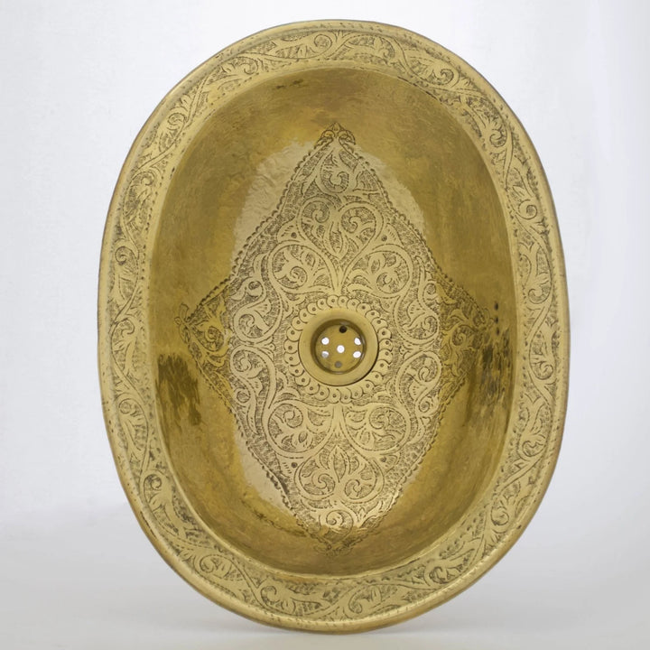 Customizable Etched Brass Bathroom Sink - The House Of Brass