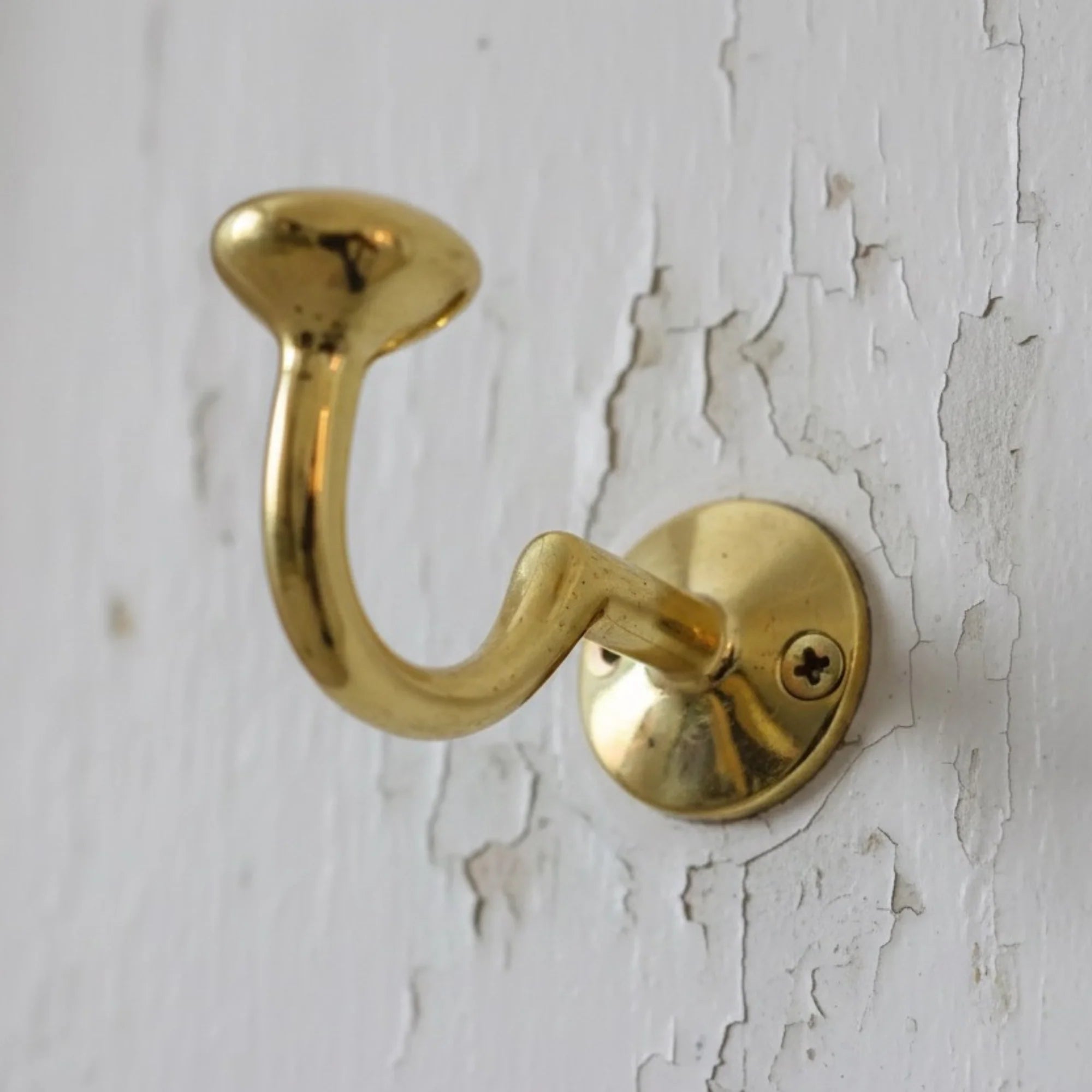 Set of 3 Unlacquered Solid Brass Wall Hooks – Vintage Coat & Towel Hook
