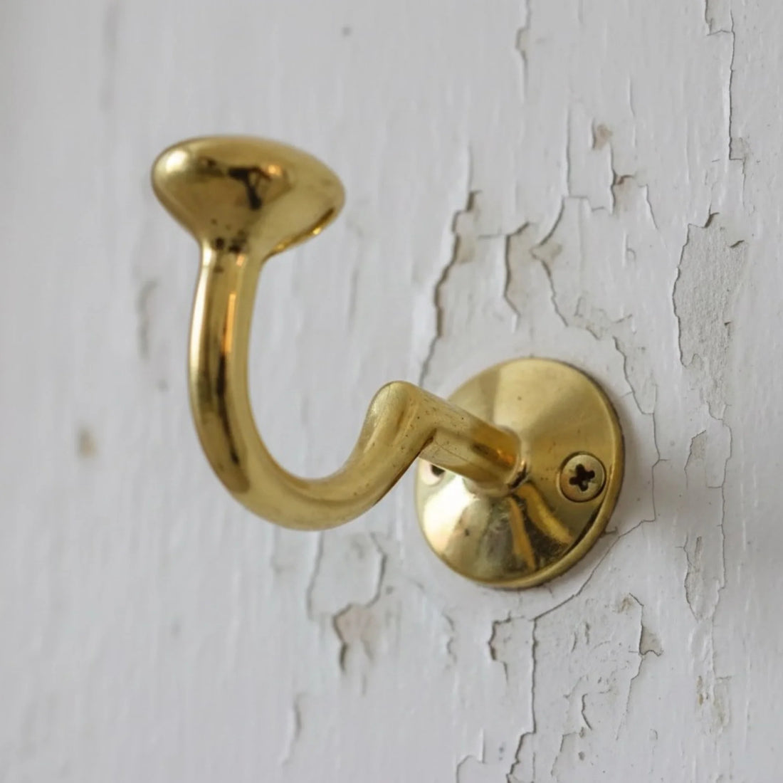 Set of 3 Unlacquered Solid Brass Wall Hooks – Vintage Coat & Towel Hook