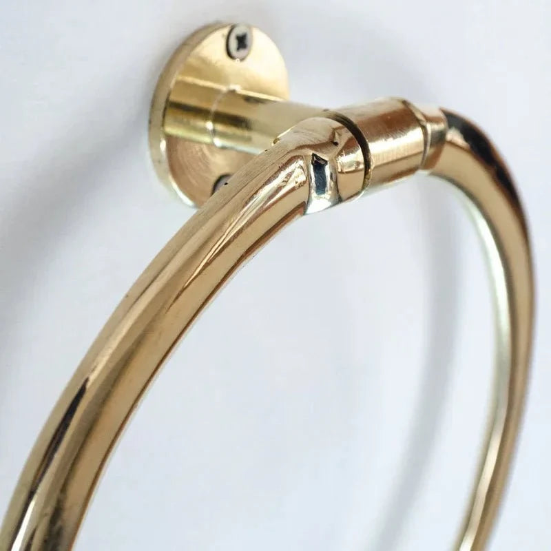 Unlacquered Brass Towel Ring – Simple, Engraved or Hammered