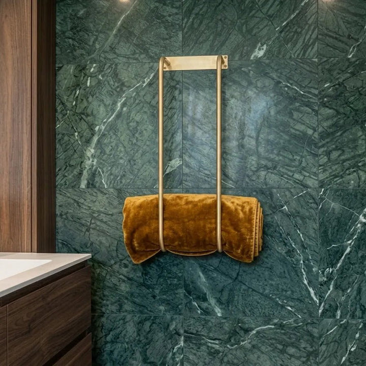 Brass Towel Rack – Unlacquered Wall Mounted Bathroom Organizer - The House Of Brass