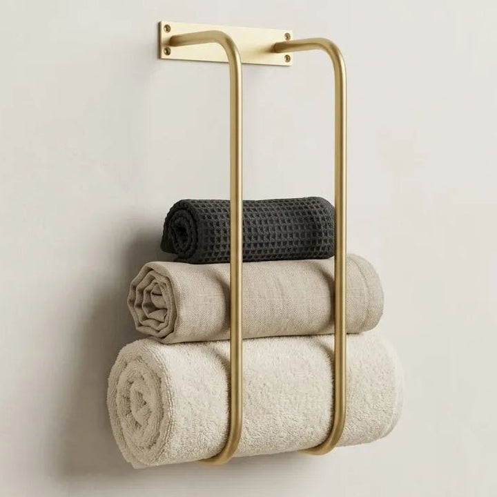 Brass Towel Rack – Unlacquered Wall Mounted Bathroom Organizer - The House Of Brass