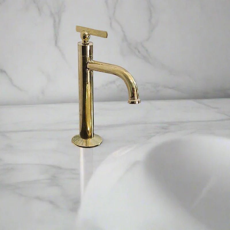 Brass Vessel Sink Faucet – Unlacquered Bathroom Faucet - The House Of Brass