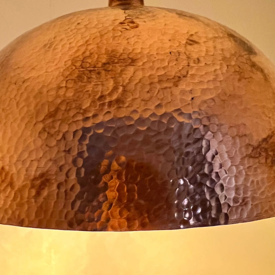 Hammered Solid Copper Pendant Light - Customizable Dome Light Fixture - The House Of Brass