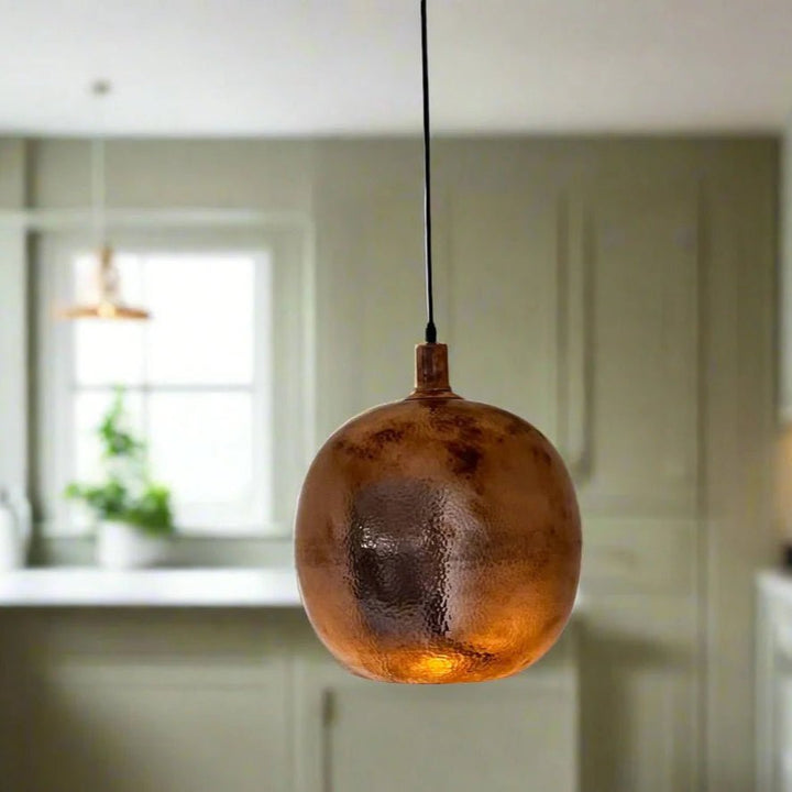 Copper Pendant Light – Hand-Hammered Solid Dome - The House Of Brass