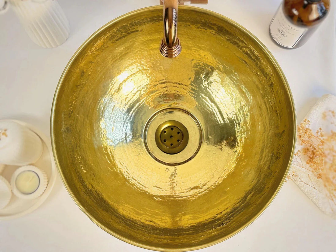 Hammered Brass Round Sink - The House Of Brass