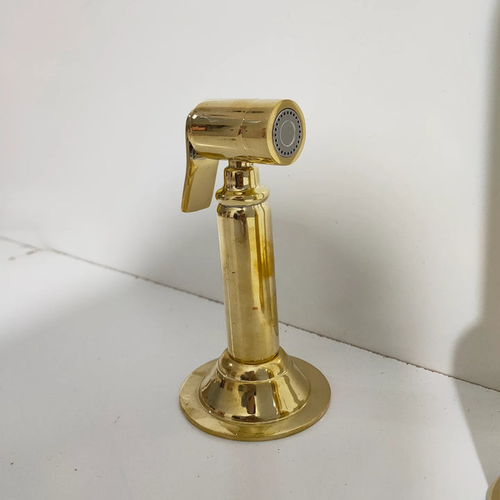 Unlacquered Brass Side Sprayer – High Pressure Kitchen Spray, Lead-Free