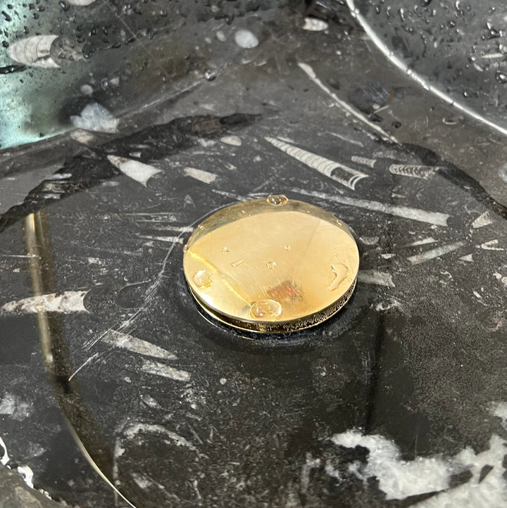 Unlacquered Brass Pop-Up Sink Drain – Fits 1.5" Vessel & Undermount Sinks