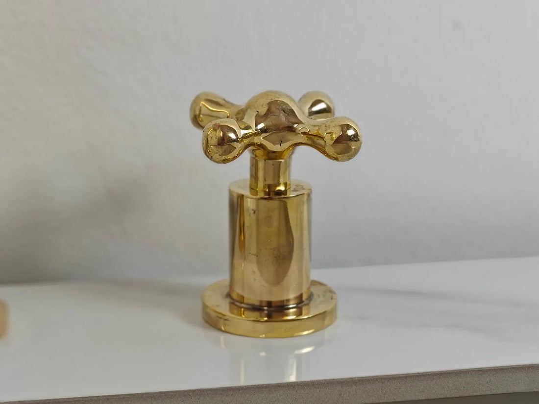 Unlacquered Brass Vanity Faucet – 3 Hole Deck Mount, 5.5" Spout | Solid Brass