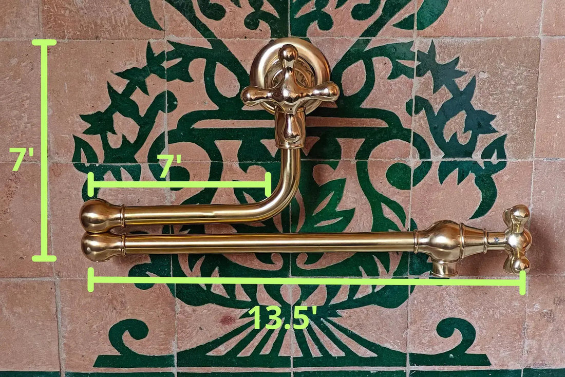 Unlacquered Solid Brass Pot Filler Faucet: Wall-Mounted Folding Kitchen Fixture