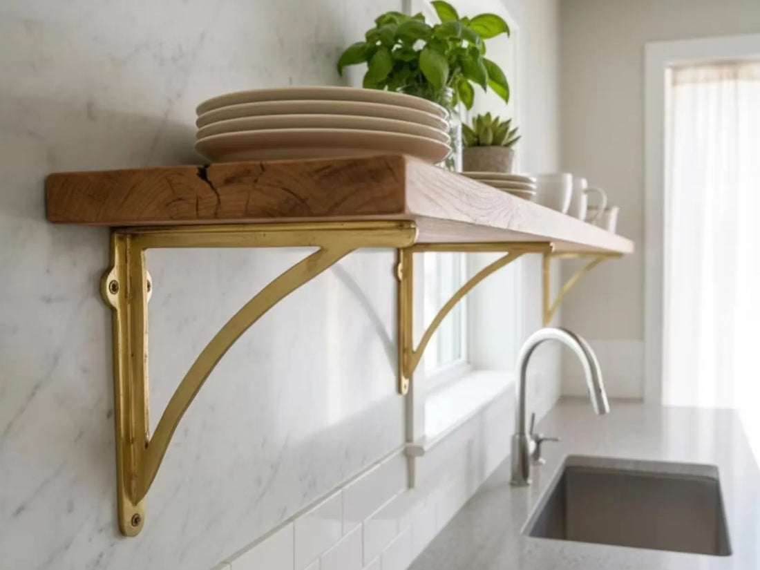 Handmade Brass Shelf Brackets – Victorian Style, Sets of 2-4, 4"-10"