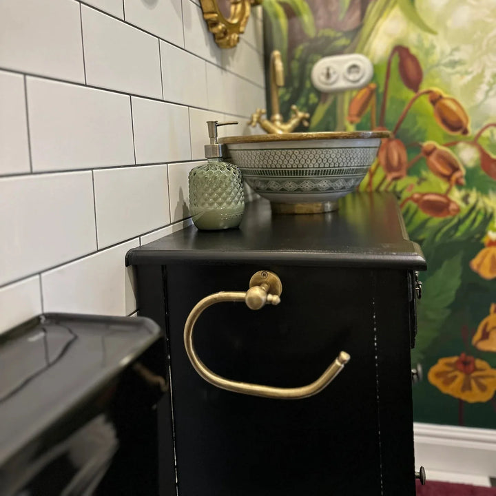 Unlacquered Brass Toilet Paper Holder – Wall Mounted, Vintage Style