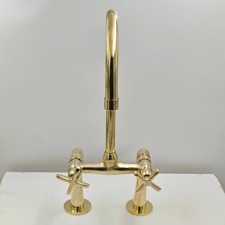 Unlacquered Brass Kitchen Faucet with L-legs