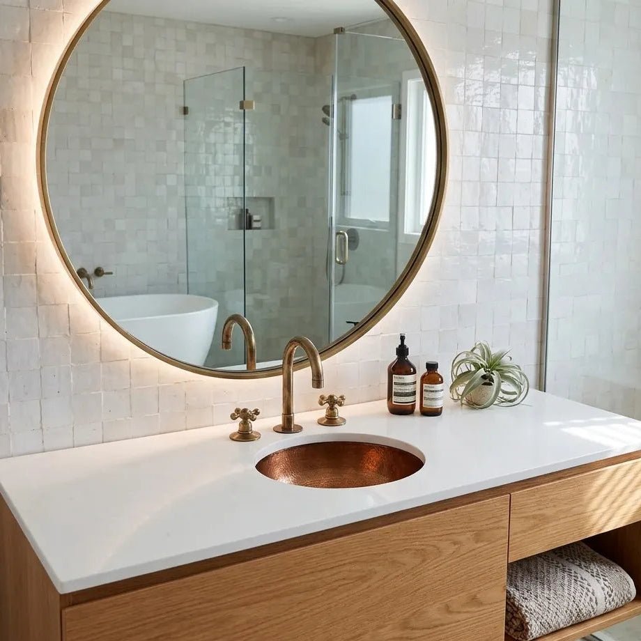 Oil Rubbed Brass Bathroom Faucet – 3-Hole Deck Mount, Cross Handles | Solid Brass - The House Of Brass