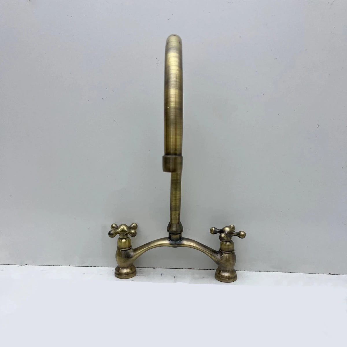 Oil Rubbed Bronze Kitchen Faucet – Bridge Style, Cross Handles, 10" Spout | Solid Brass - The House Of Brass