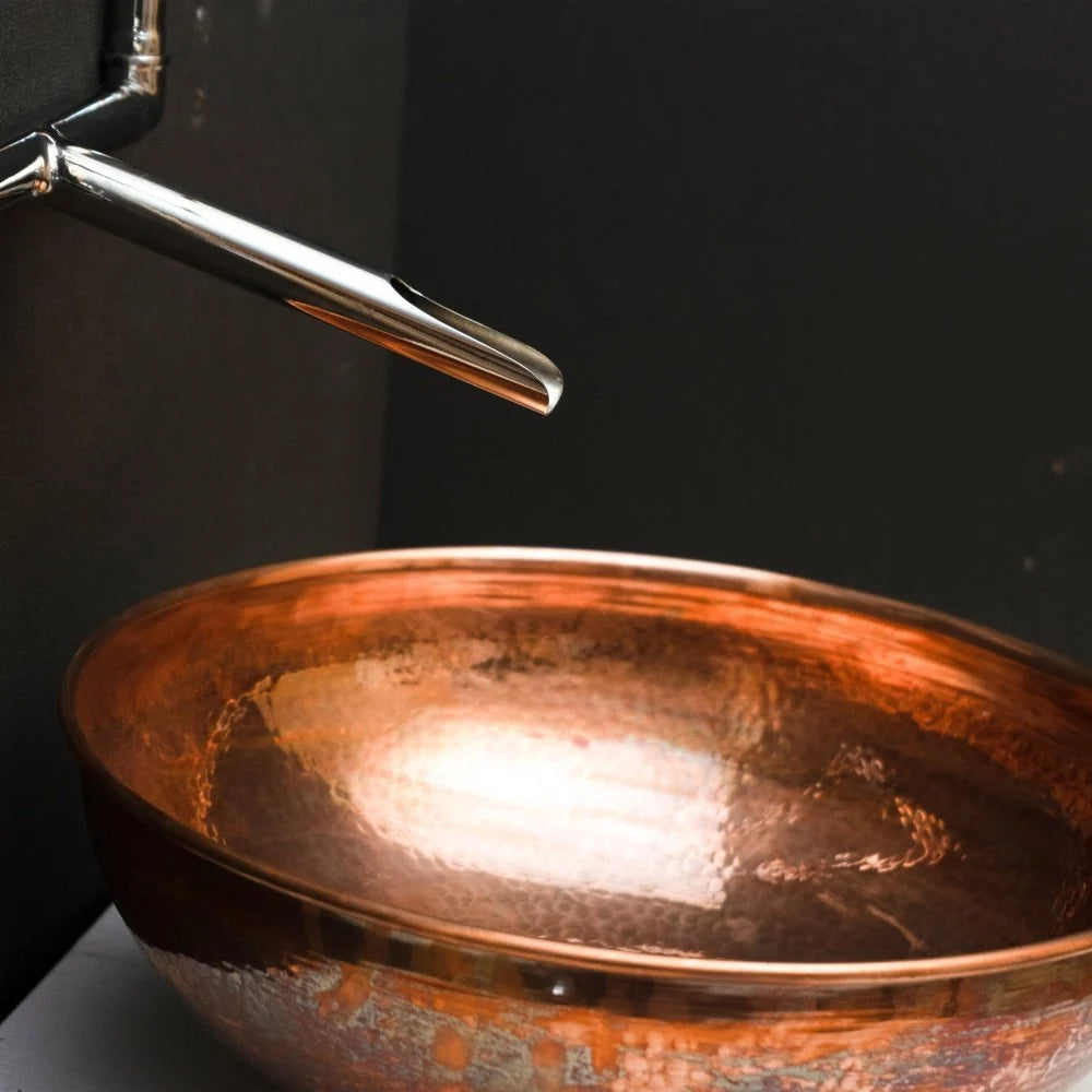 Old Fashioned Wall Mounted Faucet – Exposed Pipe, Cross Handles