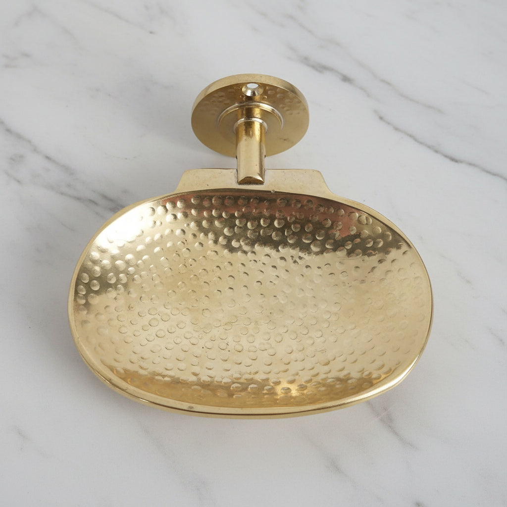 Unlacquered Brass Wall Mounted Soap Dish – Handcrafted, Vintage Style