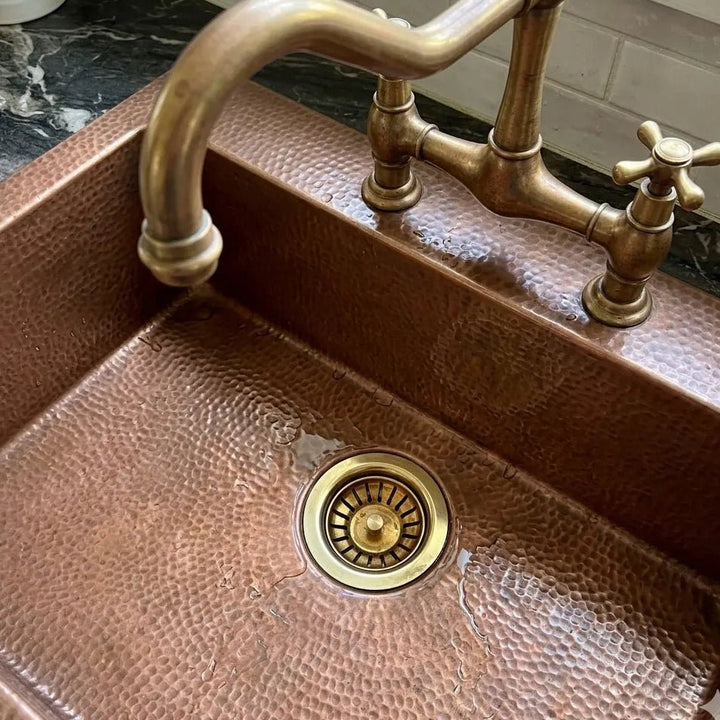 Unlacquered Brass Drain Kitchen Sink - The House Of Brass
