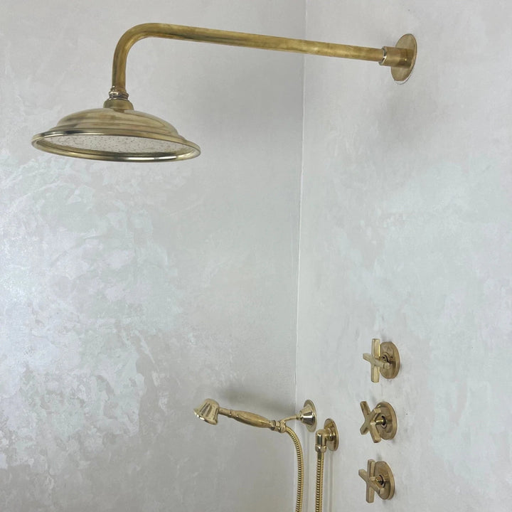 Unlacquered Brass Shower Set - The House Of Brass