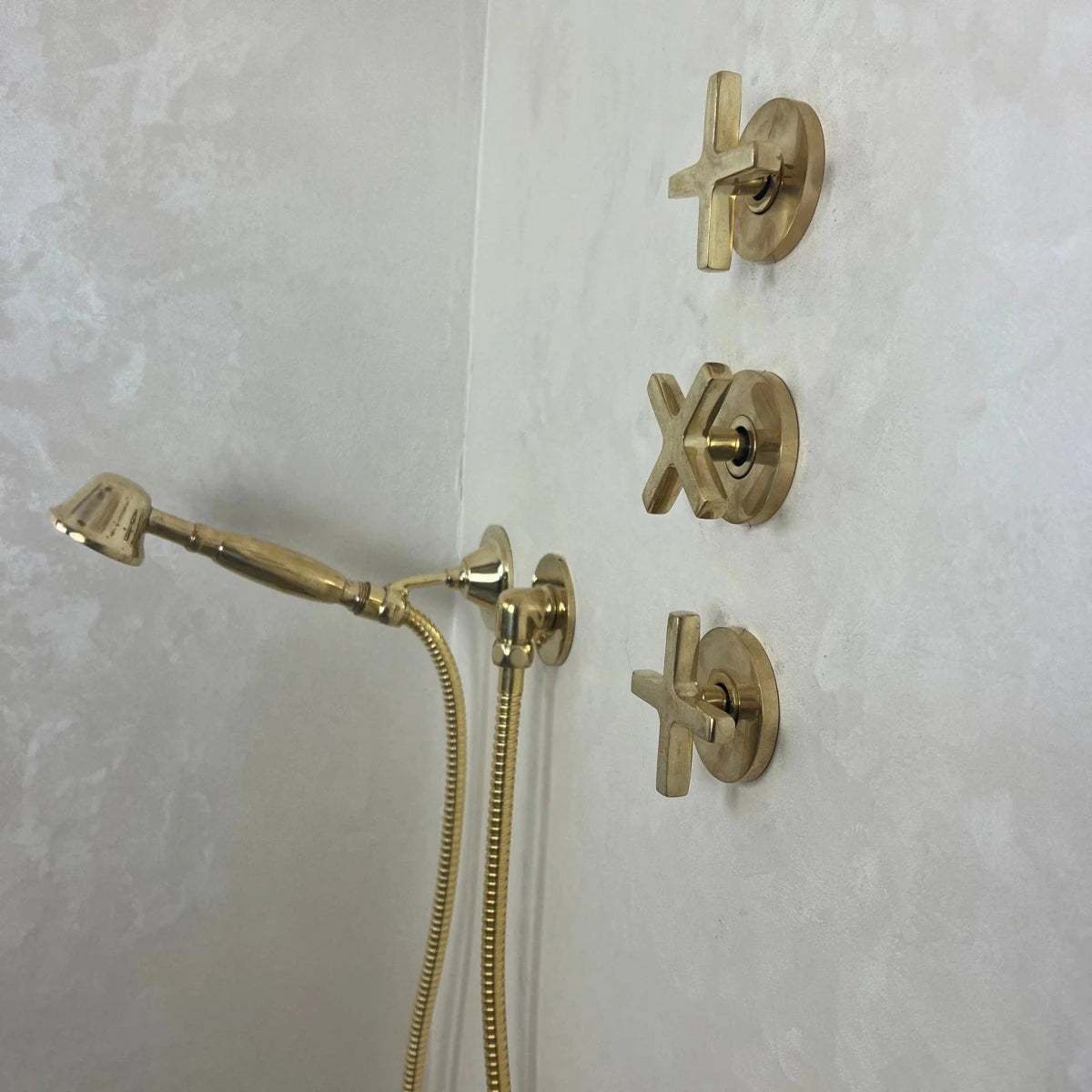 Unlacquered Brass Shower Set - The House Of Brass