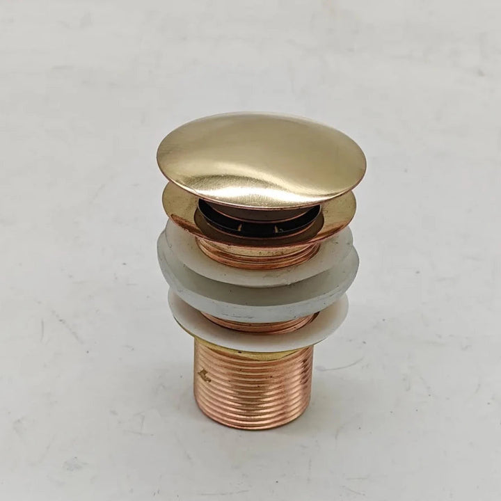 Unlacquered Brass Sink Drain: Pop-Up Vessel Stopper, Patina-Ready - The House Of Brass