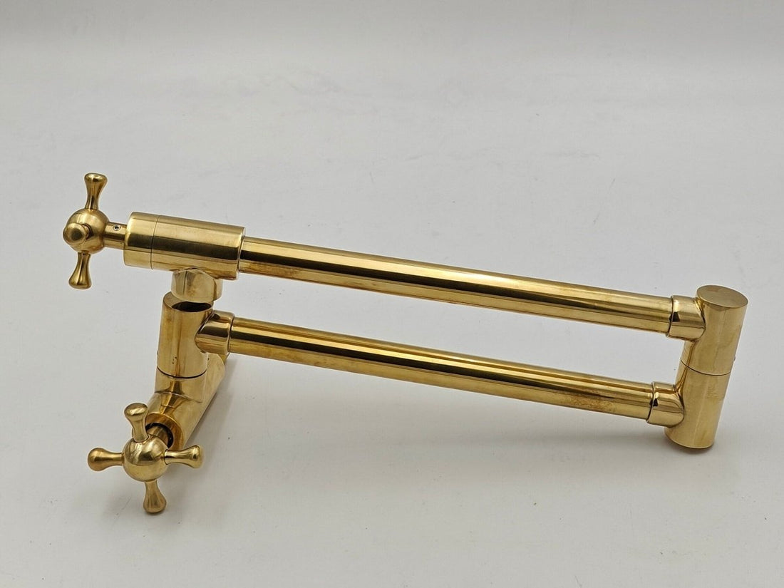 Unlacquered Brass Wall Mounted Pot Filler Faucet - 21" - The House Of Brass