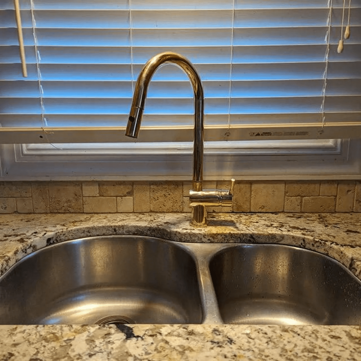 Unlacquered Solid Brass Pull-Down Kitchen Faucet – Gooseneck, 360° Swivel, Vintage Patina - The House Of Brass